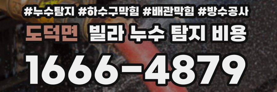 도덕면 빌라 누수 탐지 비용