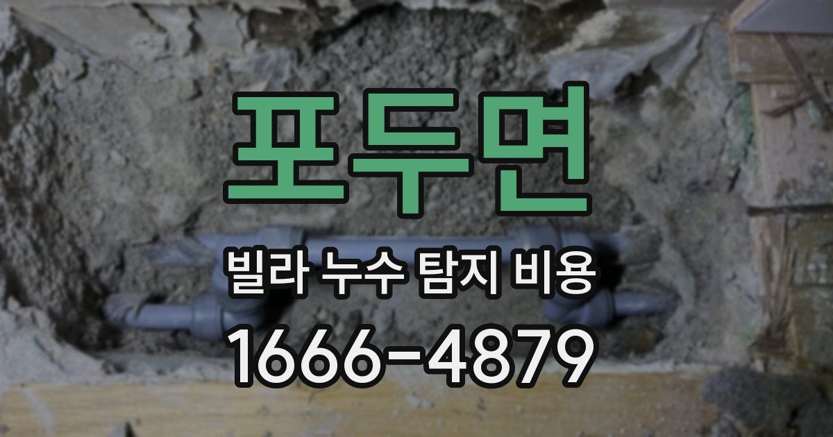 포두면 빌라 누수 탐지 비용