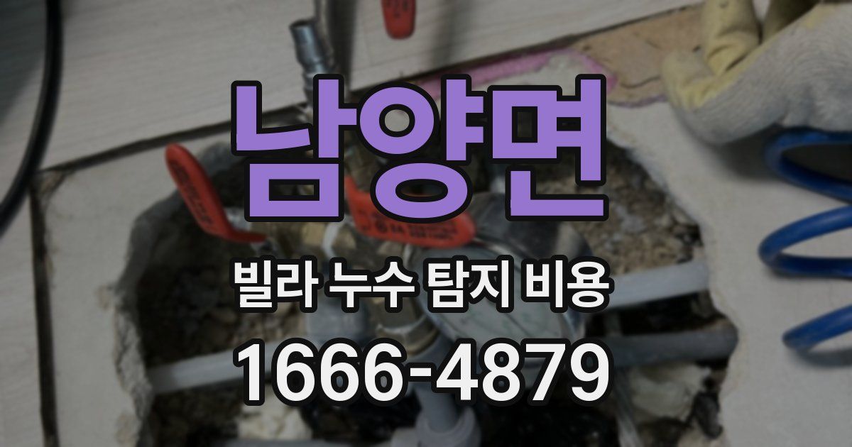 남양면 빌라 누수 탐지 비용