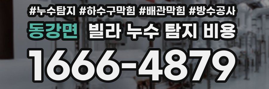 동강면 빌라 누수 탐지 비용