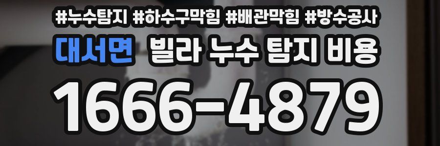 대서면 빌라 누수 탐지 비용
