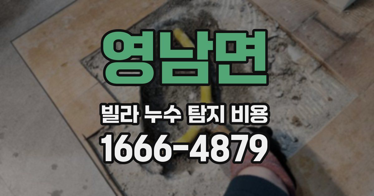 영남면 빌라 누수 탐지 비용
