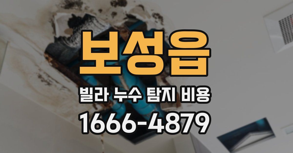 보성읍 빌라 누수 탐지 비용