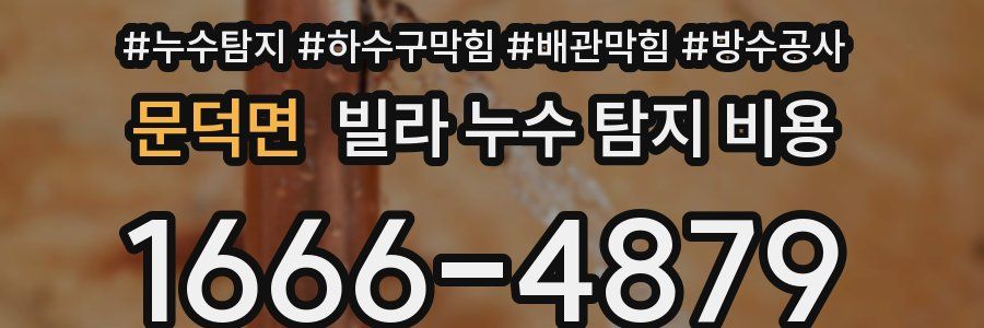 문덕면 빌라 누수 탐지 비용