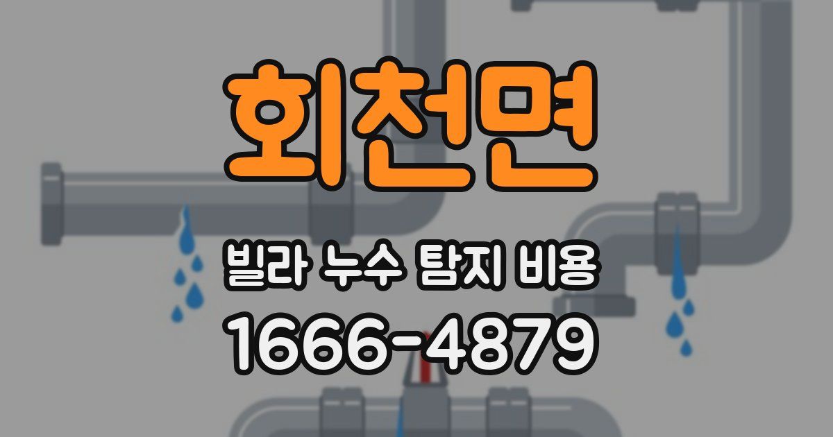 회천면 빌라 누수 탐지 비용