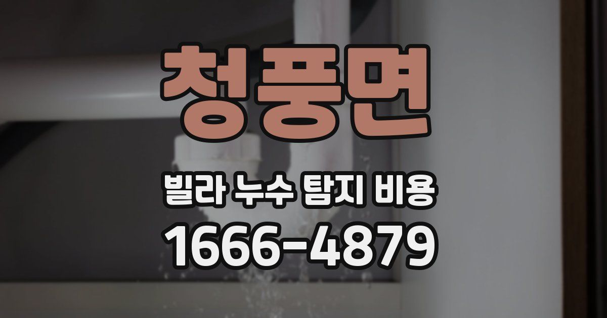 청풍면 빌라 누수 탐지 비용