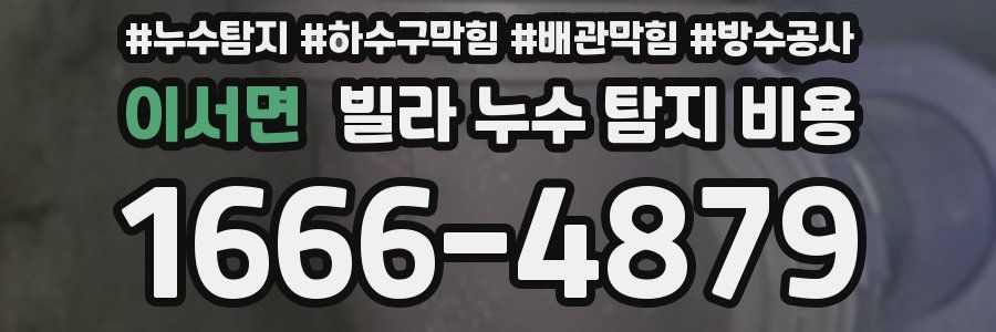 이서면 빌라 누수 탐지 비용
