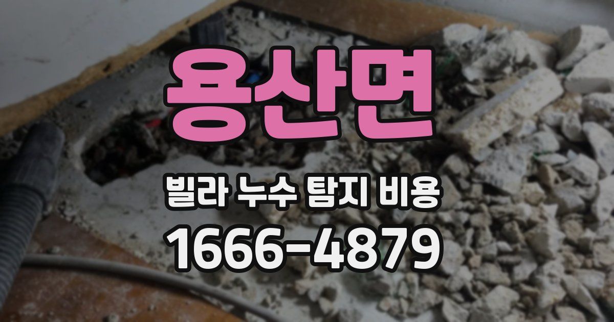 용산면 빌라 누수 탐지 비용