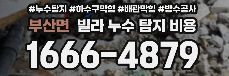 부산면 빌라 누수 탐지 비용