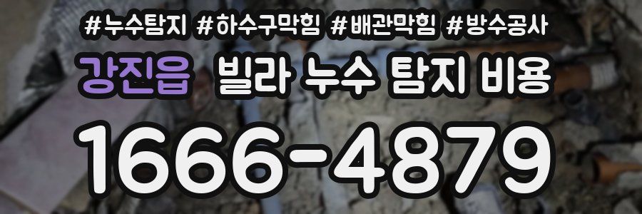 강진읍 빌라 누수 탐지 비용