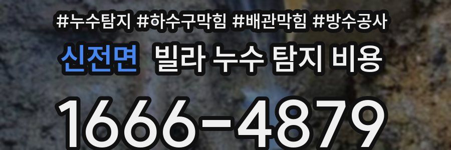 신전면 빌라 누수 탐지 비용