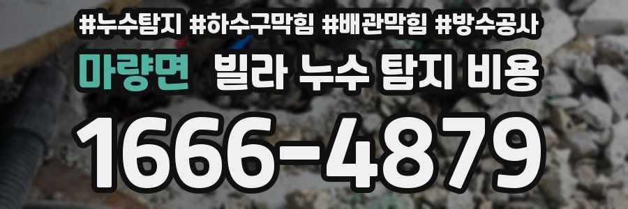 마량면 빌라 누수 탐지 비용