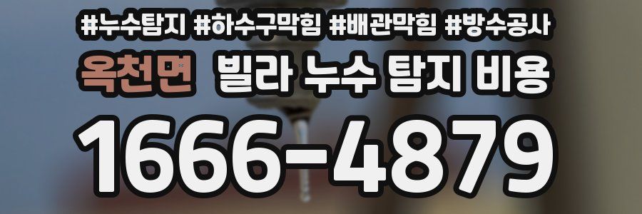옥천면 빌라 누수 탐지 비용