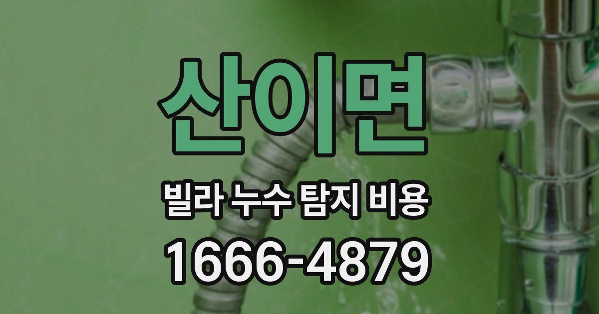 산이면 빌라 누수 탐지 비용