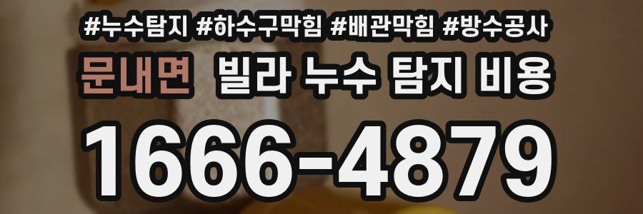문내면 빌라 누수 탐지 비용