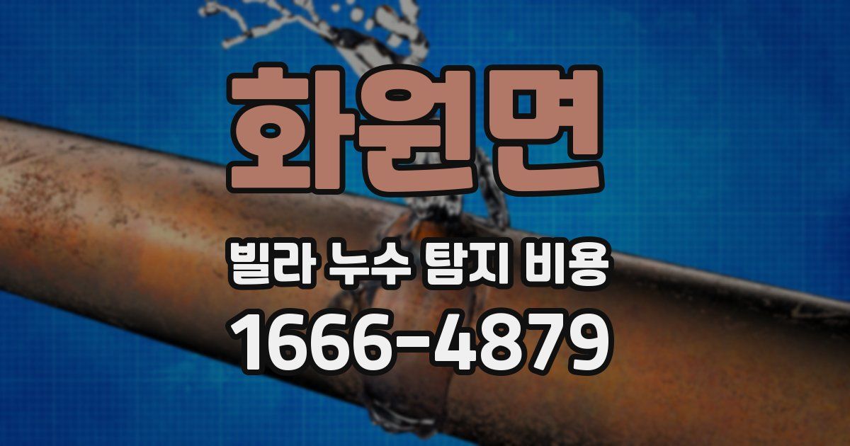 화원면 빌라 누수 탐지 비용