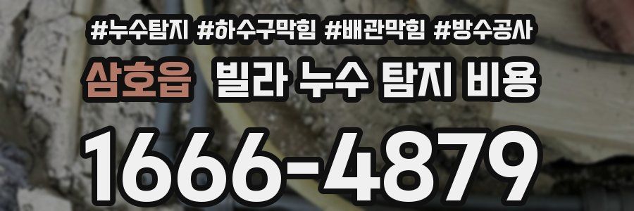 삼호읍 빌라 누수 탐지 비용