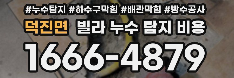 덕진면 빌라 누수 탐지 비용