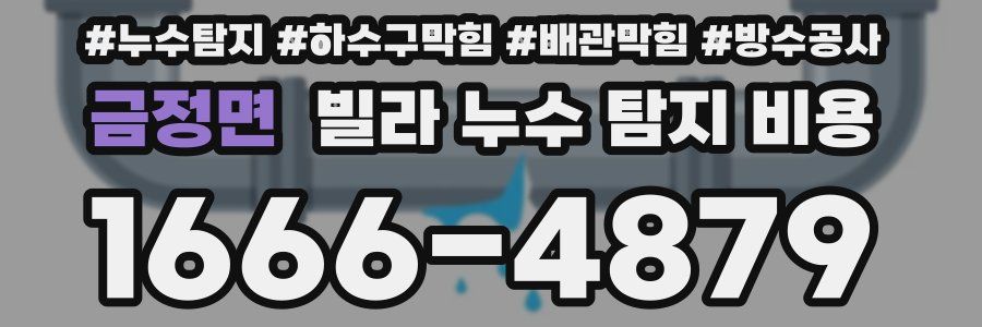 금정면 빌라 누수 탐지 비용