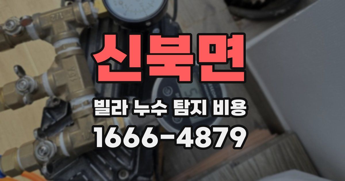 신북면 빌라 누수 탐지 비용