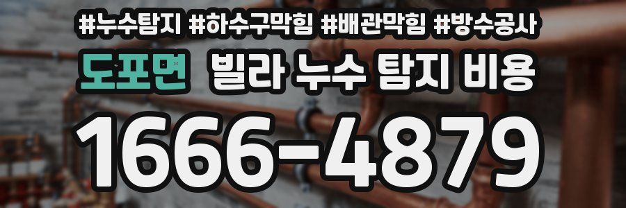 도포면 빌라 누수 탐지 비용
