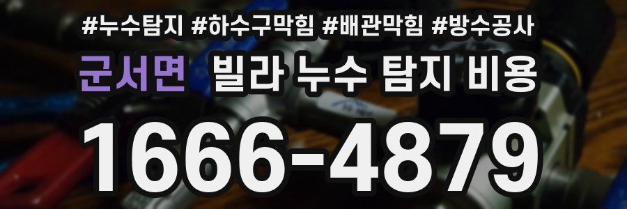 군서면 빌라 누수 탐지 비용