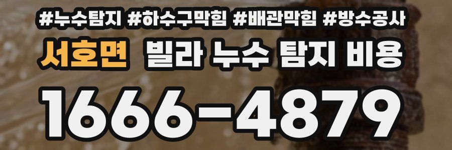 서호면 빌라 누수 탐지 비용