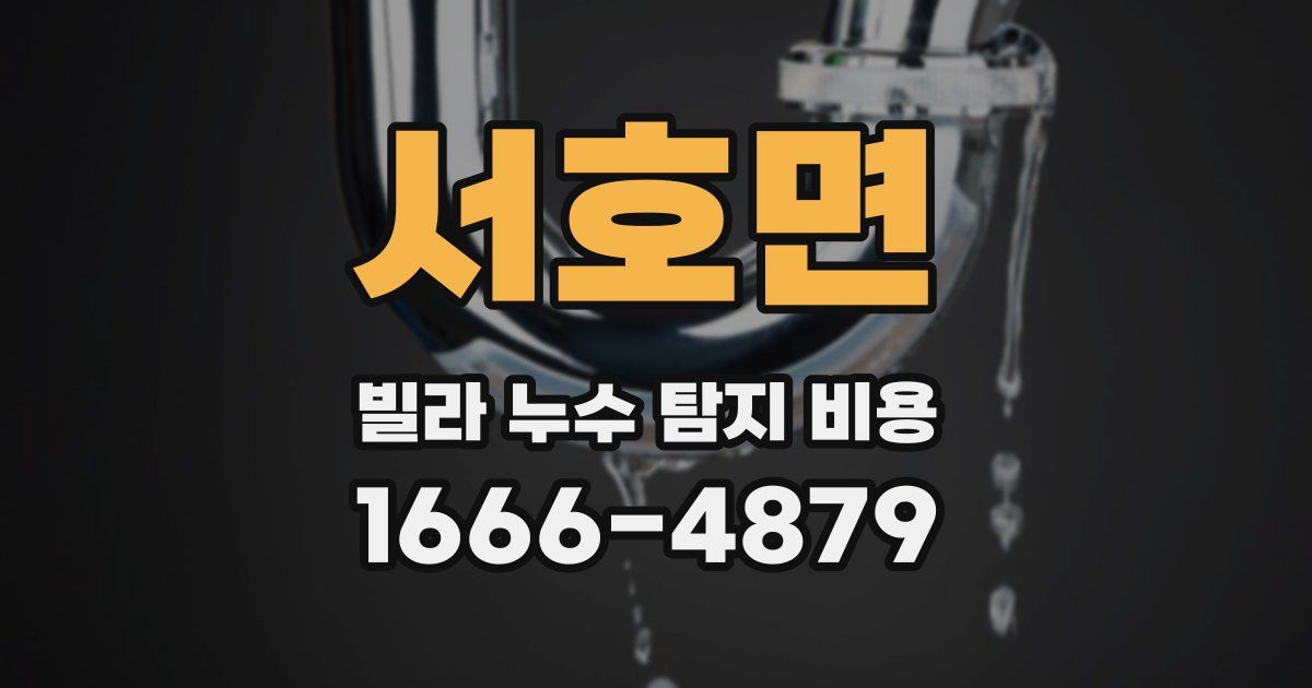 서호면 빌라 누수 탐지 비용