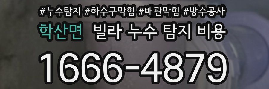 학산면 빌라 누수 탐지 비용