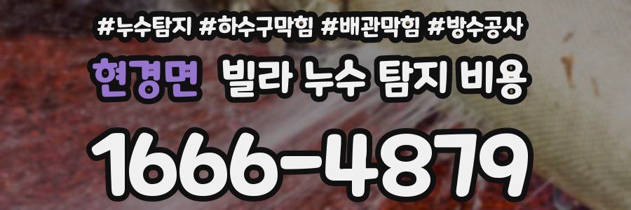 현경면 빌라 누수 탐지 비용
