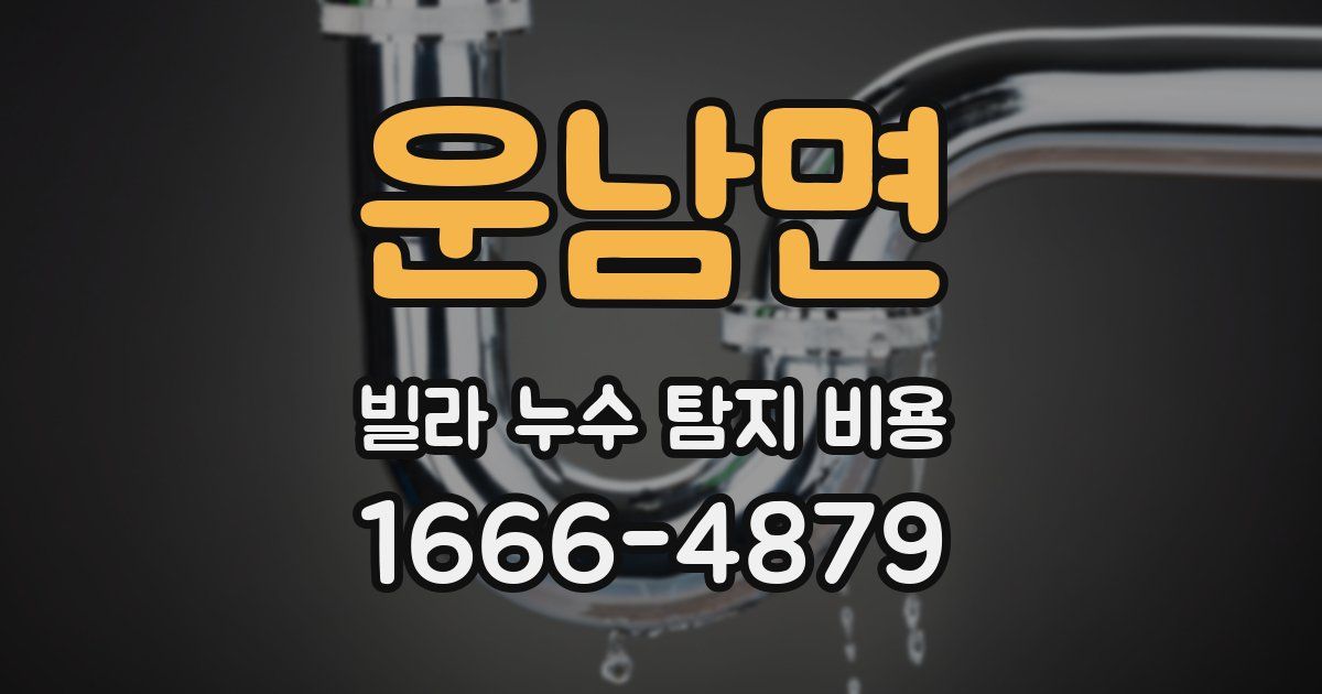 운남면 빌라 누수 탐지 비용