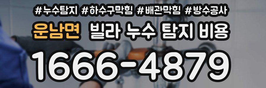 운남면 빌라 누수 탐지 비용