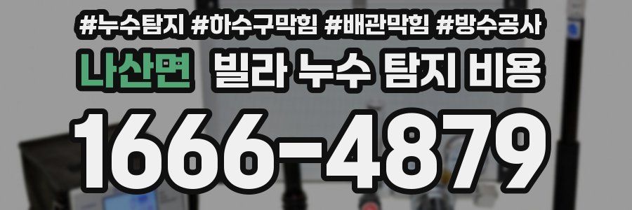 나산면 빌라 누수 탐지 비용