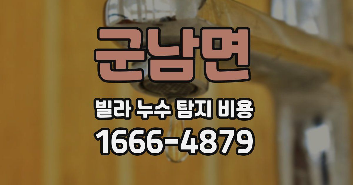 군남면 빌라 누수 탐지 비용