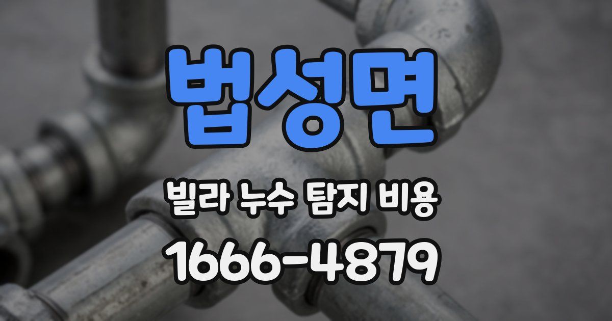 법성면 빌라 누수 탐지 비용