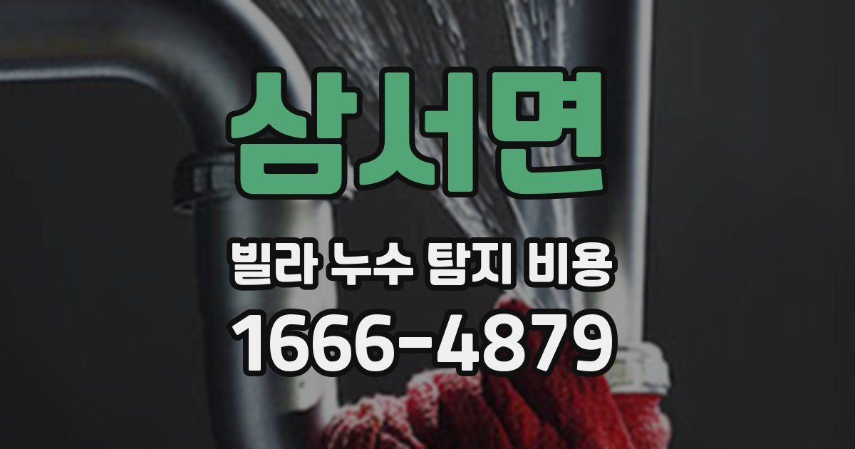 삼서면 빌라 누수 탐지 비용