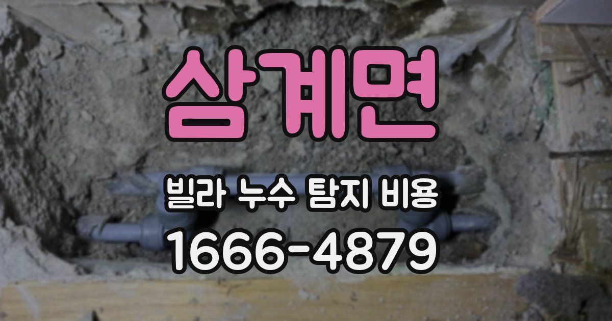 삼계면 빌라 누수 탐지 비용