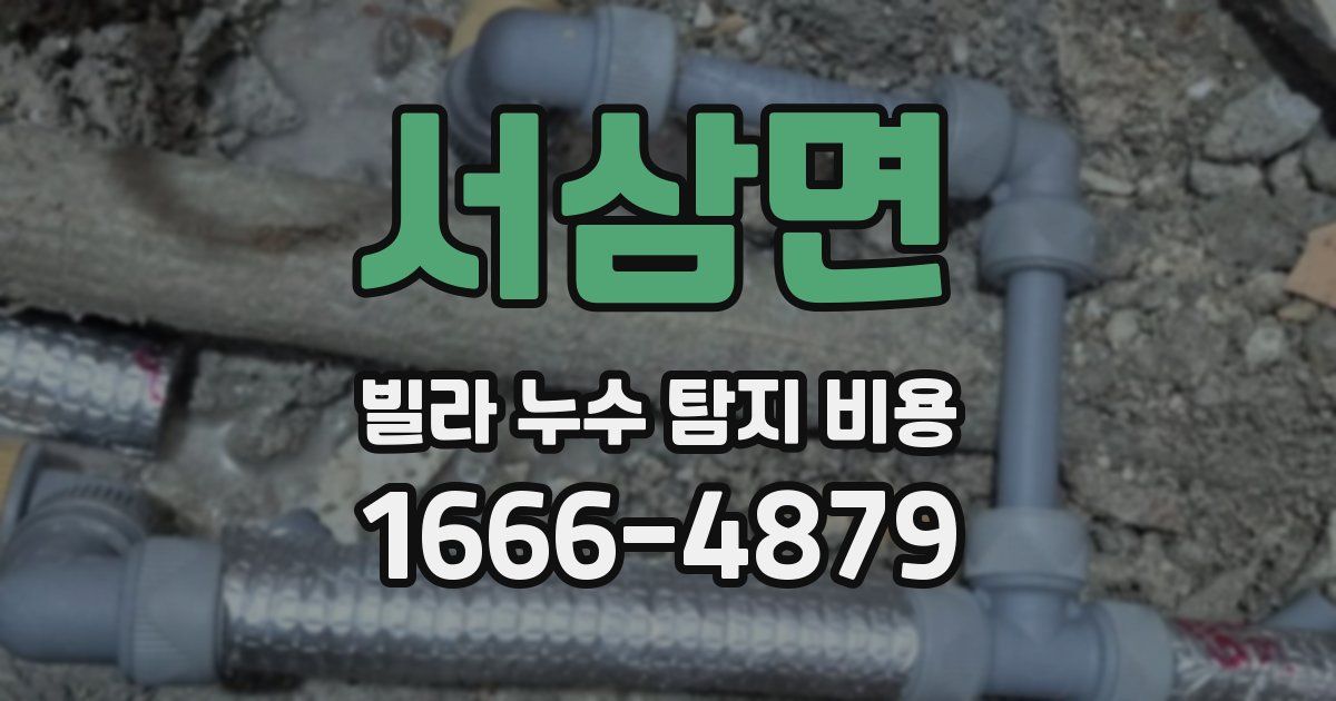 서삼면 빌라 누수 탐지 비용