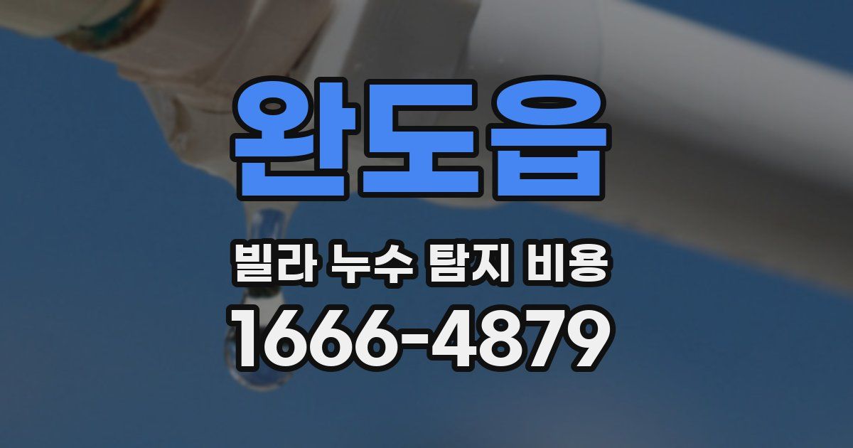 완도읍 빌라 누수 탐지 비용