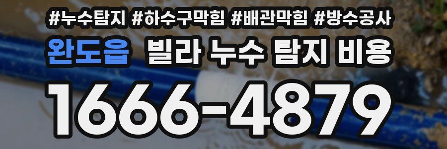 완도읍 빌라 누수 탐지 비용