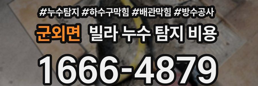 군외면 빌라 누수 탐지 비용