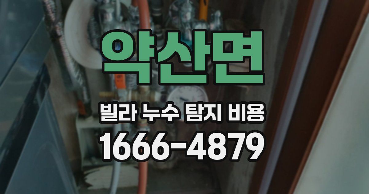 약산면 빌라 누수 탐지 비용