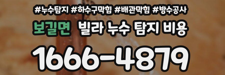 보길면 빌라 누수 탐지 비용