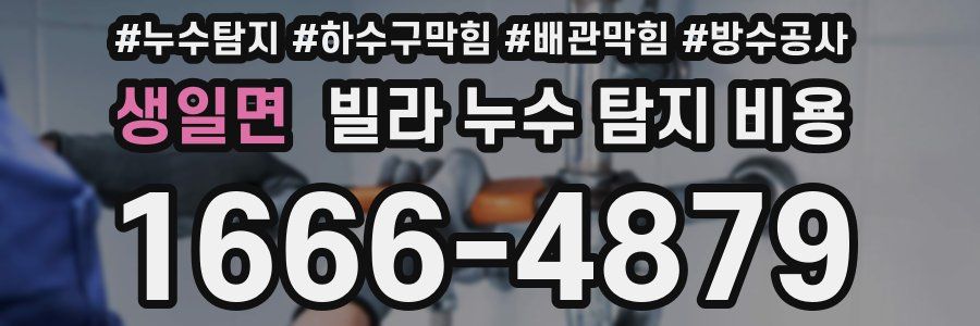 생일면 빌라 누수 탐지 비용