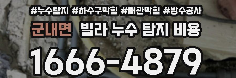 군내면 빌라 누수 탐지 비용