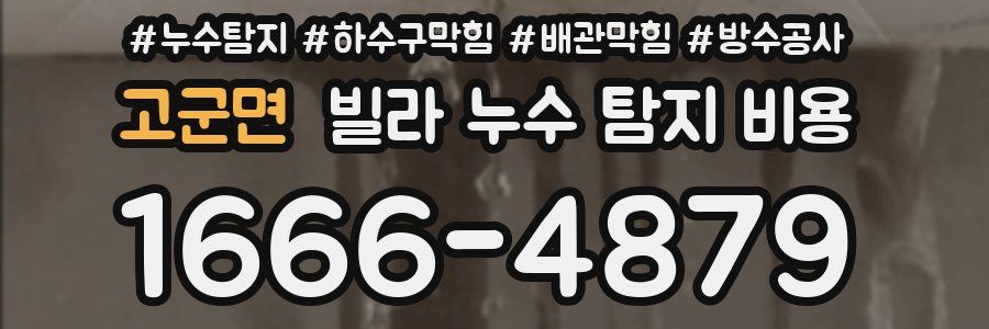 고군면 빌라 누수 탐지 비용