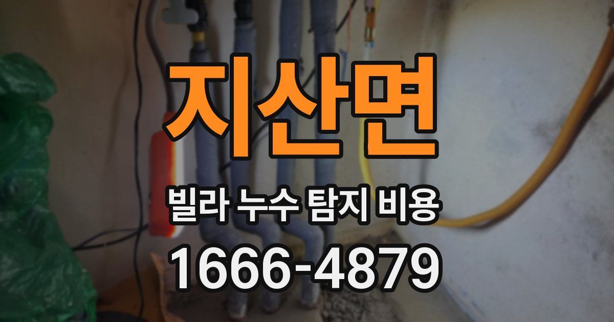 지산면 빌라 누수 탐지 비용