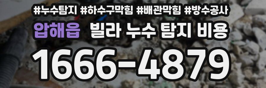 압해읍 빌라 누수 탐지 비용