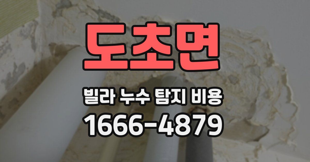 도초면 빌라 누수 탐지 비용