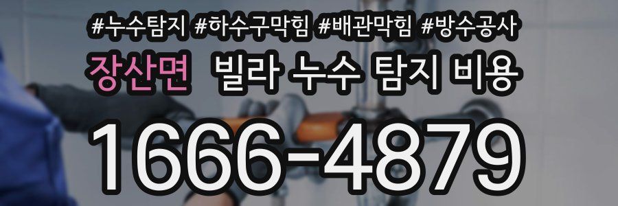 장산면 빌라 누수 탐지 비용